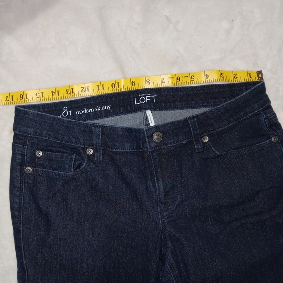 Ann Taylor LOFT Like New Modern Skinny Dark Denim Jeans 29/8TALL - Picture 7 of 9